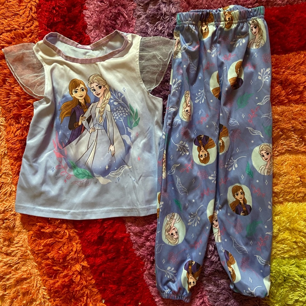 Frozen Kids Pajamas Set - Blue and Purple